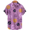 Camisa Nueva Europea y Americana Transfronteriza Pato Amarillo Impresión Digital 3D Casual Hawaiana de Manga Corta con Cuello