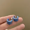 Pendientes de Gota de Esmalte Azul Crema Coreanos Tipo C Estilo Nuevo Simple Estilo Francés Pendientes Versátiles