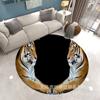 Tapete Novo Transfronteiriço Flanela Pastoral Animal Tigre Tapete Doméstico Sala de Estar Quarto Tapete de Chão Redondo Atacado