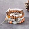 Item Mais Vendido Transfronteiriço: Pulseira com Pingente de Asa da Torre Eiffel Estilo Boêmio, Pulseira de Contas com Fio Elástico Multicamadas
