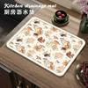 Tapete de secagem de utensílios de cozinha, tigela e prato de desenho animado, mesa de chá, conjunto de chá, bar, tapete de isolamento térmico, ralo de cozinha, tapete absorvente de água para copos