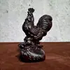 Adornos de Gallo Tallados en Ébano Sala de Estar Grandes Artesanías Littarius Madera Maciza Tallada Gallo del Zodiaco Chino Regalo de Secuoya