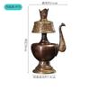 Panela Pemba de cobre estilo Xizang, Buda tântrico do Nepal com garrafa de purificação de água, flor gesang feita à mão, panela Pemba de cobre dourado com boca