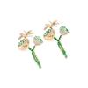 Pendientes de aleación divertidos y lindos de estilo europeo y americano con forma de Flor de Loto y Libélula con diamantes, pendientes de flor de perla de imitación para mujer, pendientes de estilo nacional