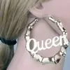 Cao Shi Aliexpress Pendientes Nuevos Oversize para Mujer Reina Reina Elegantes Diseño de Bambú Nicho Joyería Exagerada
