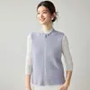 Chaleco de Punto Cachemir con Cuello Medio Alto para Mujer 2026 Otoño/Invierno Nuevo Diseño Simple Chaleco Suéter con Cremallera