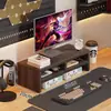 Soporte elevador para computadora de escritorio con cajón, estante para monitor, base elevada, soporte para laptop