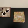 ¡Pequeña literatura y arte gris! Pañuelo Cuadrado Pequeño de Algodón Estampado Azul y Rojo Vintage Estilo Coreano Pañuelo Versátil de Alta Calidad
