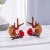 Horquilla Navideña Caliente Transfronteriza para Mujer con Cuernos de Reno y Terciopelo de Visón, Par de Lindos Accesorios para el Cabello, Decoración Navideña, Regalo