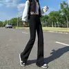 Calça Jeans Feminina 2022 Primavera e Outono Nova Cintura Alta Emagrecedora Versátil Petite Comprimento Total Flare