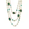 Cadena de suéter de perlas joya collar para mujer temperamento lujo ligero versátil otoño e invierno moda europea y americana