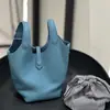 Bolsa Cesta Estilo Novo em Couro Bovino de Primeira Camada, Bolsa Grande para Mãe e Filha em Couro Bovino Macio, Bolsa de Mão, Bolsa Transversal de Ombro Único para Mulheres