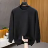 Nuevo suéter para hombre otoño e invierno 2026, cuello redondo, color liso, ajuste casual holgado, jersey, engrosado, tejido cálido