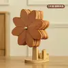 Esterilla Aislante Térmico de Molino de Viento, Esterilla Antiquemaduras y Resistente a Altas Temperaturas de Bambú y Madera para Mesa de Comedor, Decoración Creativa, Esterilla Plegable para Ollas y Esterilla para Tazas