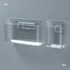 Caja de Almacenamiento de Escritorio Caja de Montaje en Pared Notas Adhesivas Post-it Pegatinas para Agenda Insignias Tarjetas Portalápices de Acrílico Transparente Papelería