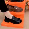 Mocasines de Cuero Suave con Suela Gruesa para Mujer 2026 Nuevas Llegadas de Otoño Zapatos Planos de Suela Suave Estilo Británico Versátil Zapatos Pequeños de Cuero