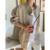 2025 Nuevo Otoño Nueva Camisa Coreana de Protección Solar y Aire Acondicionado Versátil Delgada Casual Holgada Chaqueta Chaqueta Cortavientos de Manga Larga para Mujer