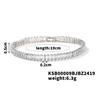 Pulsera de mujer de comercio exterior con diamantes de imitación de color, pulsera de tamaño ajustable, cadena de caja corta con diamantes de color chapada en cobre que conserva el color dorado.