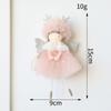 Colgante de niña con astas de ángel para árbol de Navidad, decoración de malla, regalo navideño, decoraciones navideñas, venta al por mayor transfronteriza