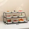 Estante multicapa para preparación de alimentos para restaurantes, estante de almacenamiento para platos y utensilios, solución de almacenamiento para encimeras de restaurante
