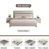 Cama Moderna Minimalista em Couro Nappa, Cama de Casal para Apartamentos Pequenos, Armazenamento com Gavetas, Cama Grande Minimalista Estilo Italiano para Quarto Principal, Cama de Casamento