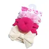 Diadema para el Cabello de Niños Europeos y Americanos Set de Colores Mixtos Donut Lazo Diadema para Bebé Tres Flores Diadema de Nylon Set de Tres Piezas