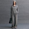 Nova Malha Casual com Capuz Feminina Versátil Simples Preguiçosa Malha de Caxemira Solta Estilo Urbano Outono e Inverno Malha de Caxemira