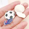 30 Estilos Mixtos de Trofeo de Fútbol de la Copa del Mundo con Goteo de Aceite, Estadio, Camiseta, Colgantes de Aleación, Pendientes DIY, Pulsera, Accesorios de Joyería