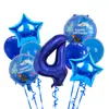 Nuevos globos de decoración para fiesta de cumpleaños con temática oceánica, conchas, caracolas, cangrejos, ballenas, globos decorativos de papel de aluminio para ventas transfronterizas
