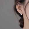 Aretes de perlas con aguja 925 para mujer, colgantes en la parte trasera, estilo ins, nuevo estilo caliente, modernos, lisos, circulares, nicho, aros para la oreja, venta al por mayor