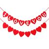 Día de San Valentín fieltro amor fiesta banderín de tirar amor cuerda ILOVEYOU decoración habitación de bodas cinta de flor de tirar