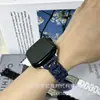 Design de Cintura Fina Pulseira de Relógio com Tinta Salpicada e Três Contas Adequada para Apple 11, Samsung Watch 8, Huawei Fit 5, Xiaomi e Pulseiras Xiaotiancai