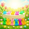 Accesorios de Resina de Conejo de Doble Capa para Pascua Accesorios para Joyería DIY Llavero de Pegamento Crema Pendientes Colgante