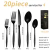 Amazon 20/40 piezas juego mango grueso puntiagudo acero inoxidable 430 cubertería cuchillo, tenedor y cuchara hotel Western cuchillo y tenedor para bistec