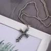 Estilo Coreano Outono e Inverno Novo Corrente de Suéter Cruz Disco Hip-Hop Corrente Longa Osso de Cobra Aço Titânio Colar com Pingente com Personalidade