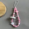 Nueva Cadena de Cordón para Teléfono Móvil Rosa Nube Blanca Chica Ccdins Cámara Colgante de Perlas Universal