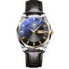 Hebilla de mariposa de acero inoxidable reloj chino e inglés comercio exterior regalo reloj calendario moda correa de acero impermeable luminoso para hombre negocios