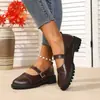 E-commerce Transfronteiriço Tamanho Plus Outono 2026 Novos Mocassins de Salto Grosso Estilo Britânico Moda Casual Sapatos Pequenos de Couro Femininos
