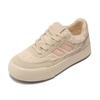 Zapatillas de deporte de plataforma con forro polar para mujer, zapatos informales de estilo retro blanco de nicho, con argán, para otoño e invierno de 2023