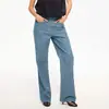 Jeans de Tela Ligera y Fluida Minimalistas Northbuts, Delgados y Transpirables, Lavado Azul Claro, Versátiles, que Alargan la Figura, Pantalones Casuales de Largo Completo