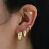 Han Zhi Shang Pendientes de Corazón de Estrella de Circonita Estilo Nuevo Transfronterizo Europeo y Americano Set de 5 Piezas Diseño de Nicho Joyería de Oreja de Personalidad Moderna