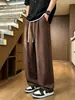 Calça de Linho Sintético para Meninos, Estilo Fino de Verão, Calça Casual Reta para Adolescentes, Respirável e Confortável, Calça Longa com Cordão e Cintura Elástica