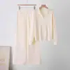 Conjunto de Suéter de Punto de Cuello Polo de Color Sólido para Mujer Otoño/Invierno 2026 Moda Adelgazante Versátil Casual Ropa de Punto Pantalones de Pierna Recta