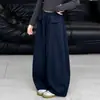 Calça Feminina 2026 Nova Coleção Primavera e Outono Calça de Algodão Patchwork de Perna Larga Infantil para Crianças Maiores, Calça Balloon Casual Solta