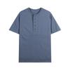 Camiseta de manga corta de alta gama estilo americano Antibacteriana Sensación fresca Costuras tipo Henley Camiseta holgada retro de marca de moda para hombre Verano
