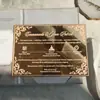 Porta-Cartão de Convite de Casamento em Veludo com Folha Prateada, Convites em Acrílico Impressos Personalizados, Lembrancinha de Casamento de Luxo