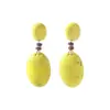 E15120 Pendientes Colgantes Ovalados de Resina Imitación Piedra Transfronterizos para Mujer, Exquisitos Pendientes de Estilo Palacio Retro Nicho de Lujo Ligero