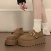 Sapatos Femininos com Solado Grosso para Aumento de Altura para Pessoas Baixas, Nova Moda Primavera e Outono 2026 Sapatos Casuais Plataforma Retro Versáteis