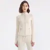 Ropa de yoga de alta gama, chaqueta deportiva de manga larga para mujer, cuello alto, secado rápido, ropa de entrenamiento de Pilates, nuevo modelo de otoño e invierno