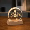 Lámpara de noche de cristal para escritorio, adorno creativo de cristal, lámpara ambiental de mesita de noche, pequeño regalo para maestros en la ocasión del inicio de clases